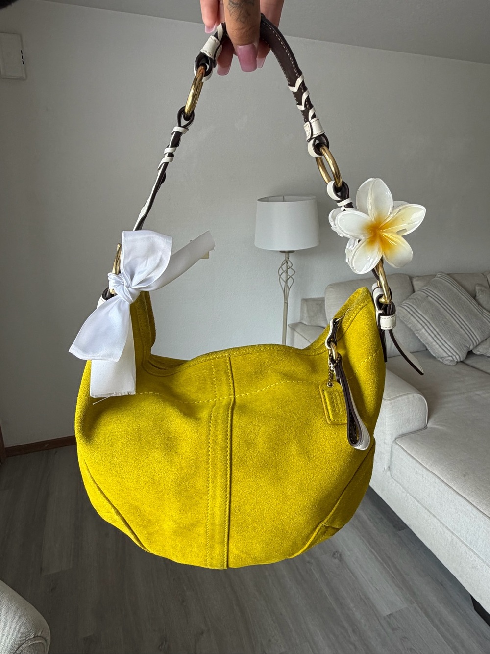 Vintage Y2K Coach Yellow Suede Soho Hobo Bag ☀️ - Picture 9 of 9